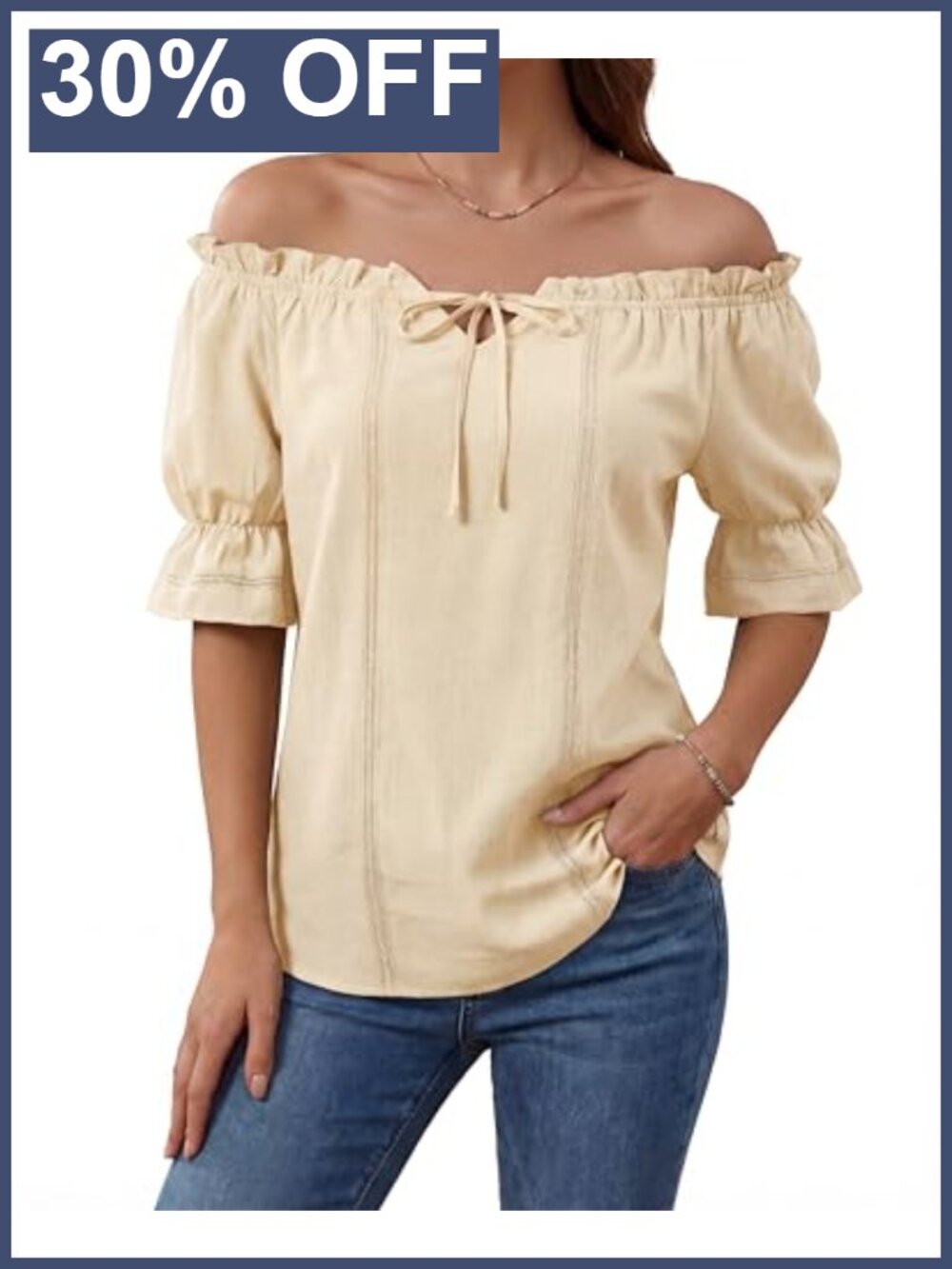 Cotton Off Shoulder Peasant Blouse Puff Sleeve Renaissance Shirt